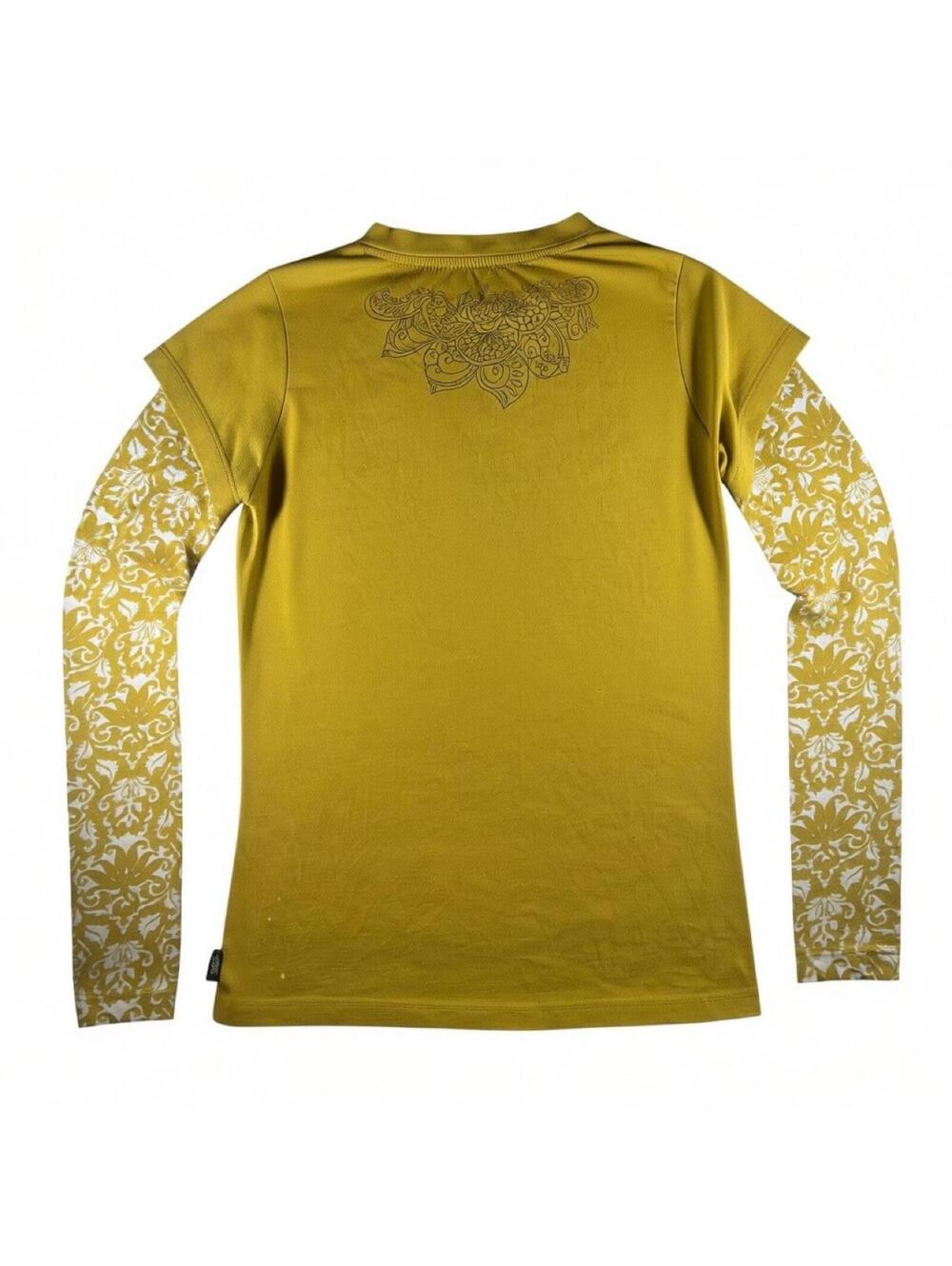 Prana Yellow Floral Long Sleeve Top